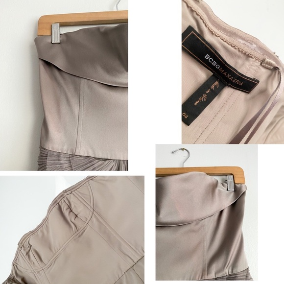 $348‼️BCBGMaxAzria Satin Ruffle Tulle Tiered Layered Sleeveless Dress Corset Sz4 - Picture 12 of 14